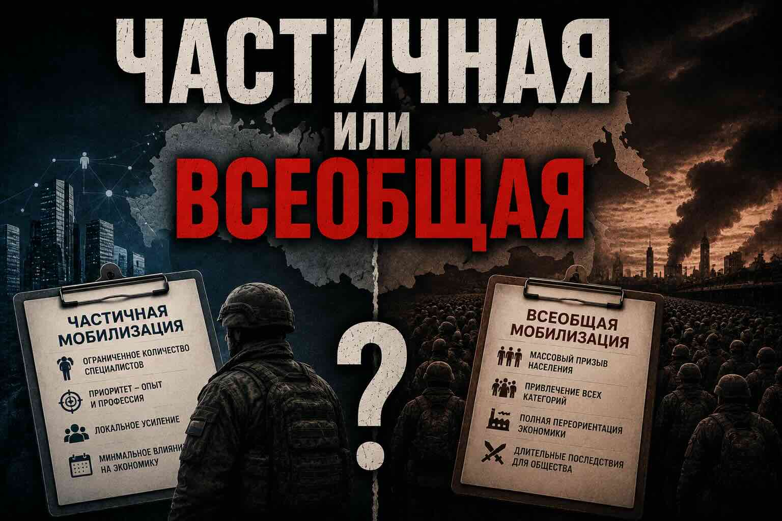 Частичная и всеобщая мобилизация: в чём разница